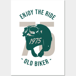 Enjoy the Ride - Old Baker Vintage Motorcycle Tee | Classic Biker Posters and Art